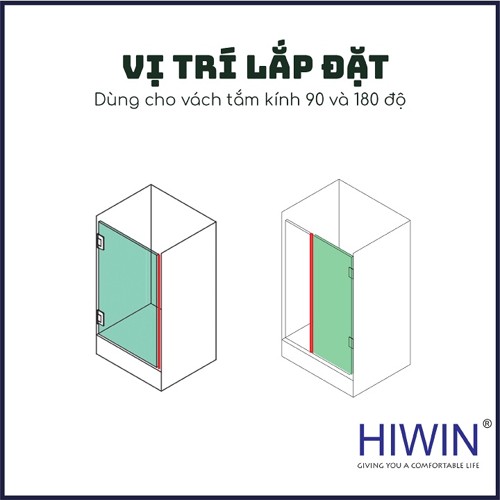 Gioăng  từ chắn nước nhà tắm 90 và 180 độ dùng cho kính 10mm HIWIN SP-056