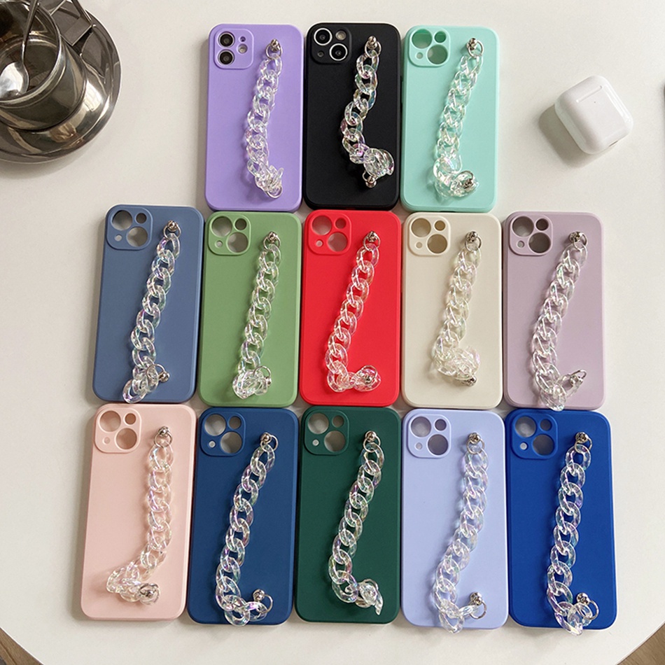 Ốp Điện Thoại Dẻo Trong Có Dây Đeo Tay Bảo Vệ Camera Cho IPhone 7 8 6 S Plus X Xs Max 7+ 8+ 6+ 6s+