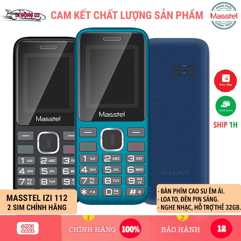 Điện Thoại Masstel iZi 112 - 2 SIM 2 Sóng, Bàn Phím Cao Su, Nghe Nhạc, Siêu Rẻ [CHÍNH HÃNG] | WebRaoVat - webraovat.net.vn