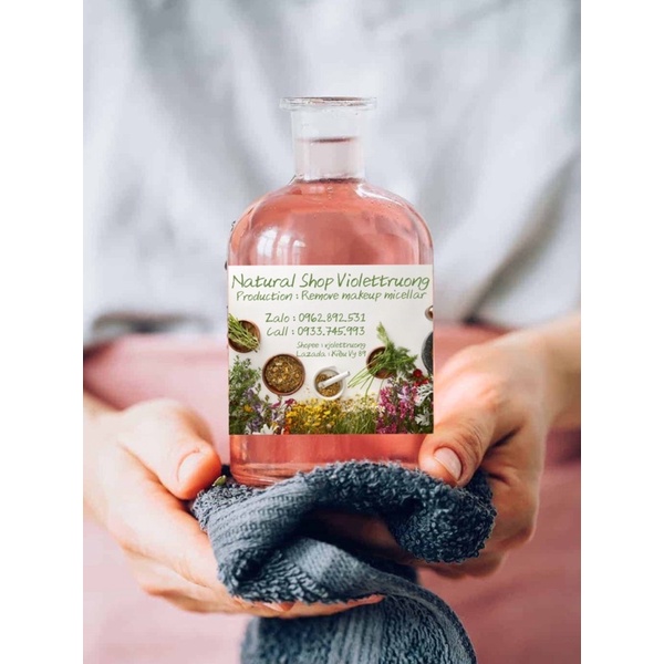1 Lít Nước tẩy trang cây phỉ làm sạch sâu thiên nhiên handmade Cleansing water - micellar water