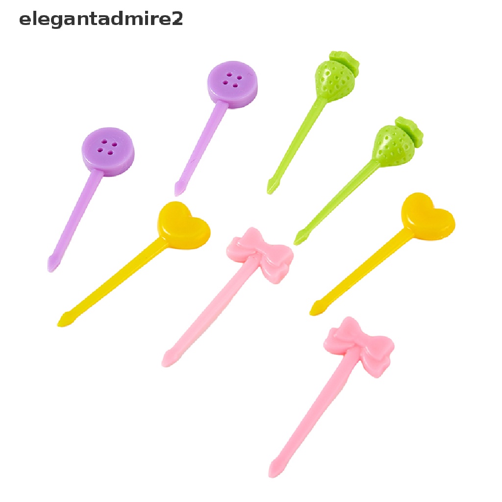 Bộ 8 Nĩa Ăn Trái Cây / Tráng Miệng / Tráng Miệng Hình Bình Bắp Rang Dễ Thương