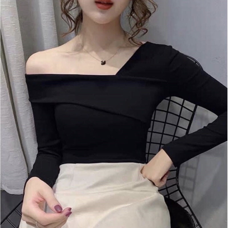 Áo kiểu lệch vai đẹp