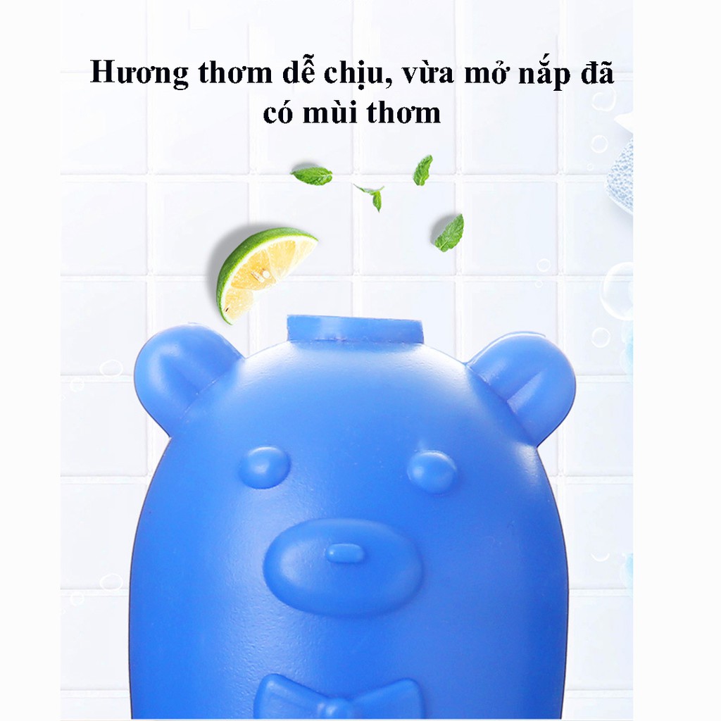Lọ thả bồn cầu Gấu xanh HAOSACH tẩy rửa khử mùi toilet chai làm sạch phòng tắm diệt khuẩn