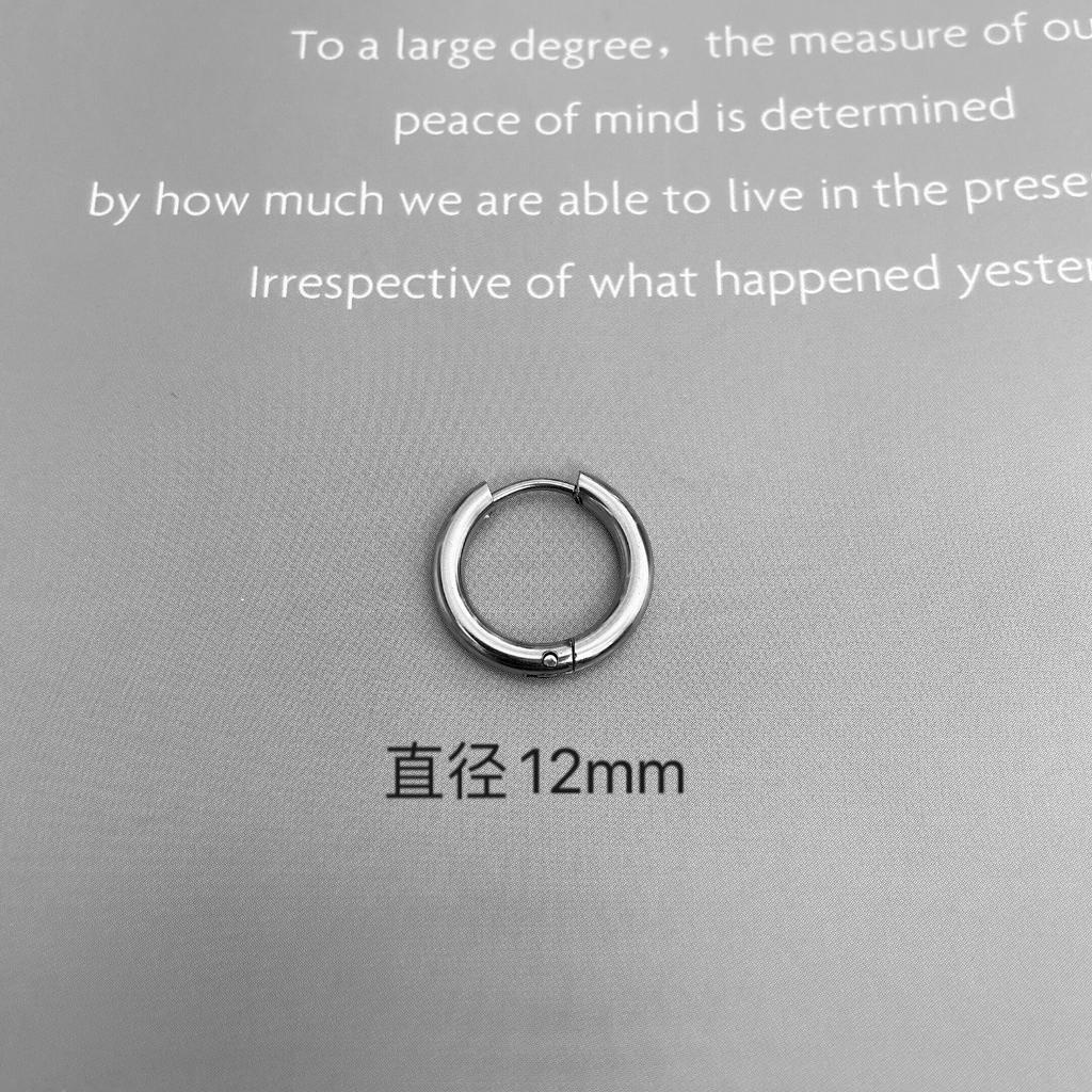 Khuyên tai tròn nhỏ bằng thép titan không phai màu 23b245 thời trang cho nam và nữ