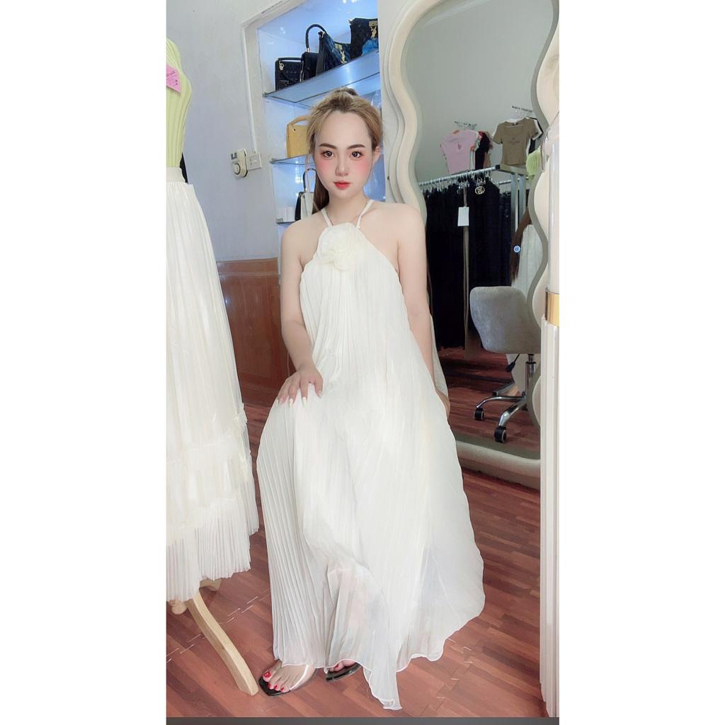 Váy Yếm Maxi Đính Hoa Voan Tơ Cực Xinh Đi Biển