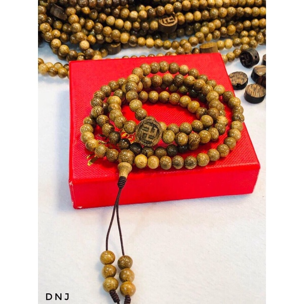 vòng tay trầm tốc mix chữ vạn 108 hạt bình an may mắn tài lộc