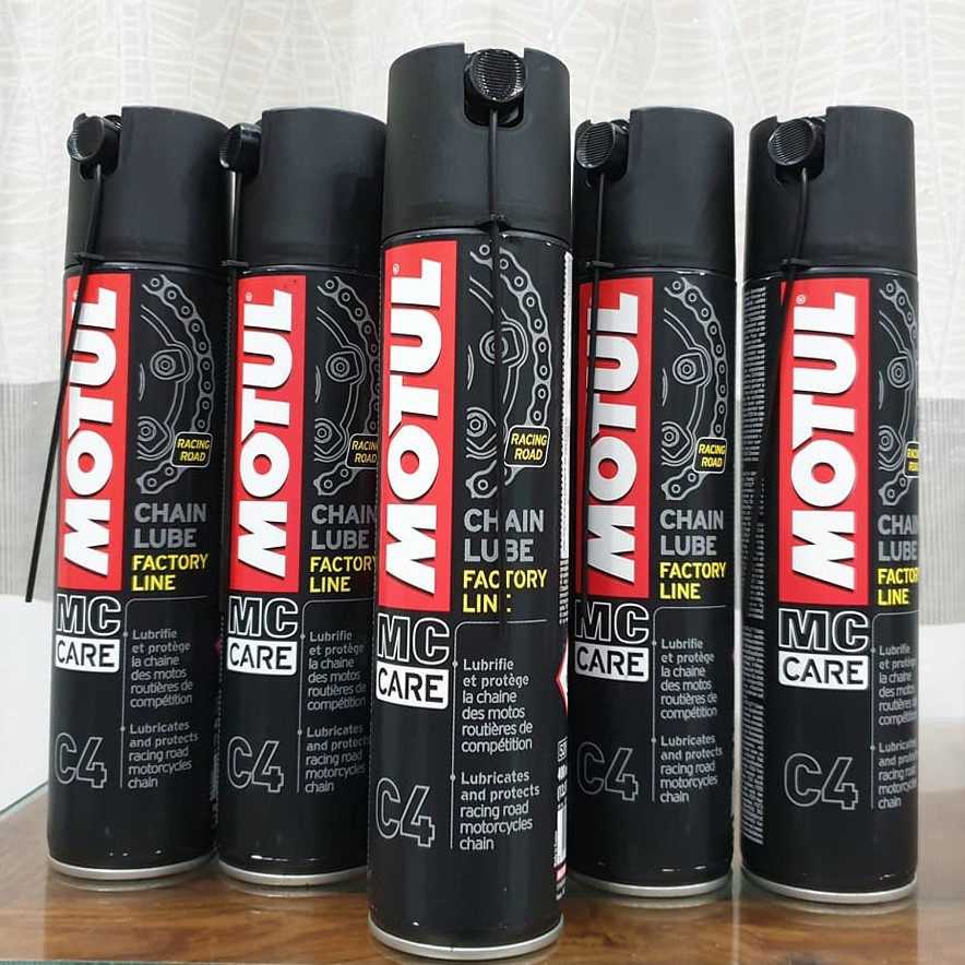 Chai xịt bảo dưỡng sên Motul Chain Lube Factory Line Racing Road C4 400ml