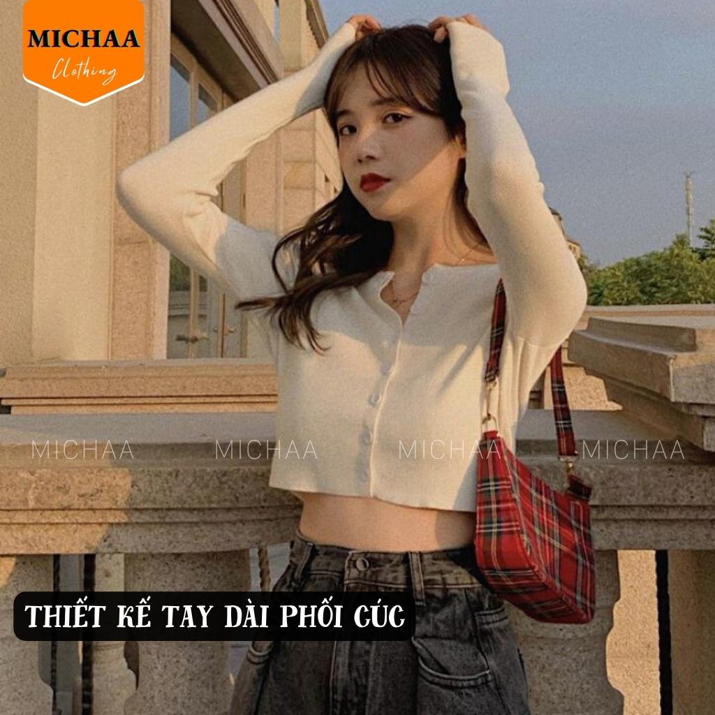 Áo Croptop TAY DÀI YAN Ulzzang Nữ Thun Gân Kiểu Đẹp 2 Màu Chất Vải Tốt - MICHAA
