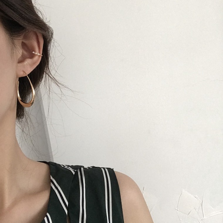 Khuyên Tai Kim Loại Thiết Kế Đơn Giản Thanh Lịch / Hoa tai / bông tai nữ