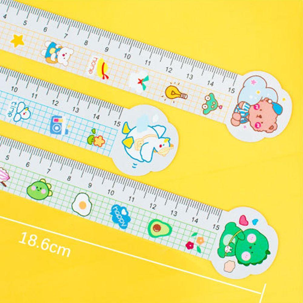 Thước Vẽ Hình Hoạt Hình Đa Năng 15cm Trong Suốt DIY