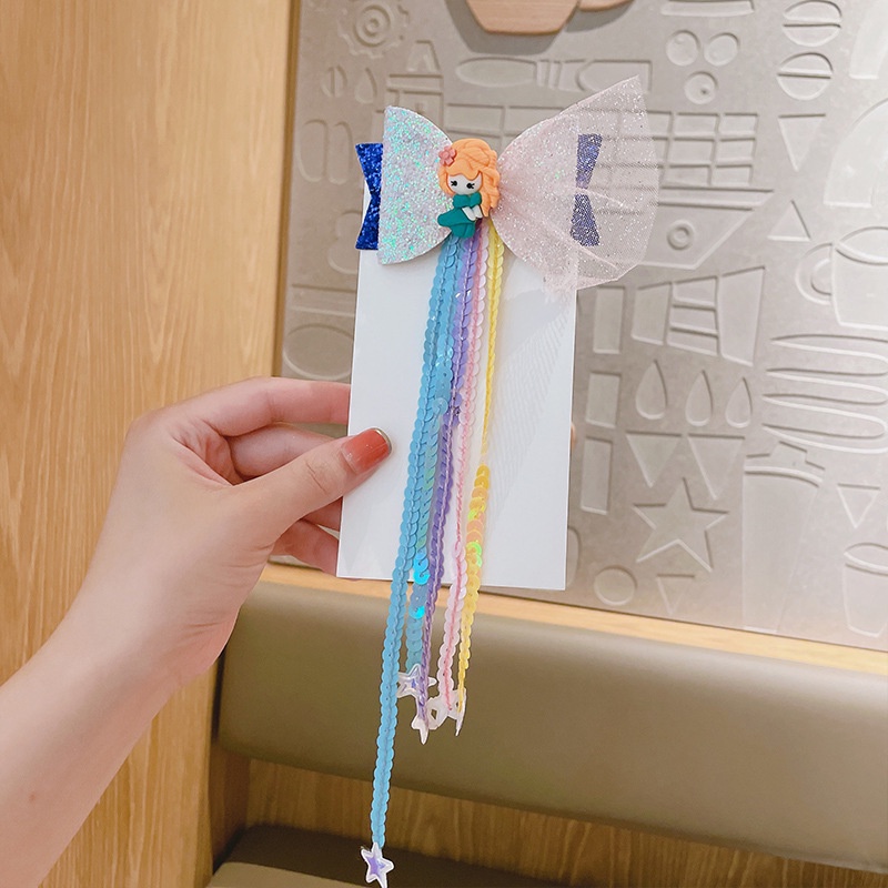 Kẹp tóc hình nơ đính kim sa lấp lánh dễ thương cho bé gái