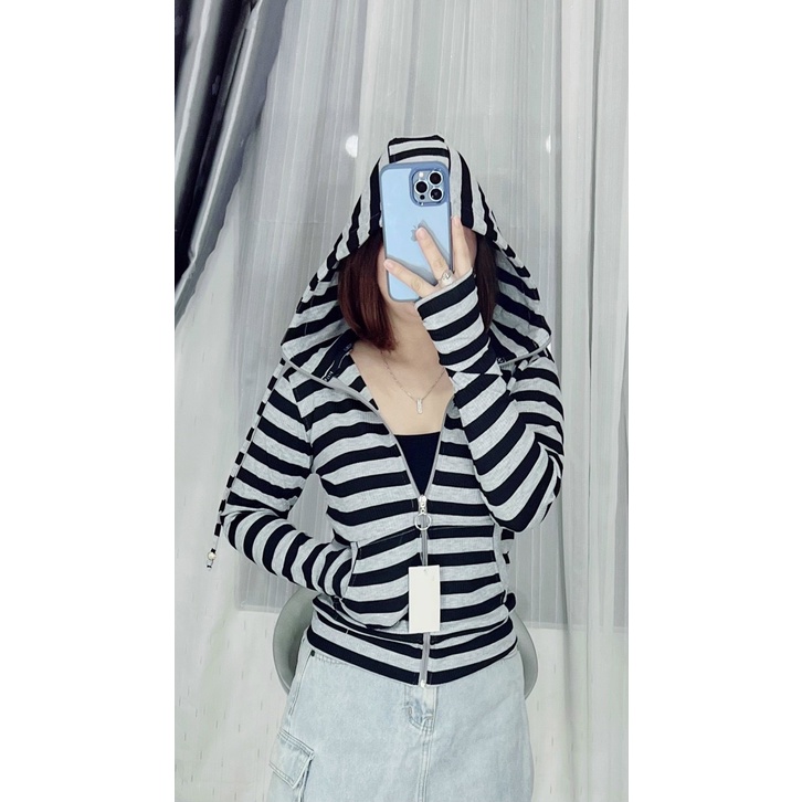 Áo khoác nữ  có mũ bigsize đẹp Áo khoát nữ chống nắng thun lạnh cotton thun gân