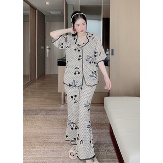 Đồ bộ Pijama nữ lụa mặc nhà cánh dơi mango cao cấp KOSAVA