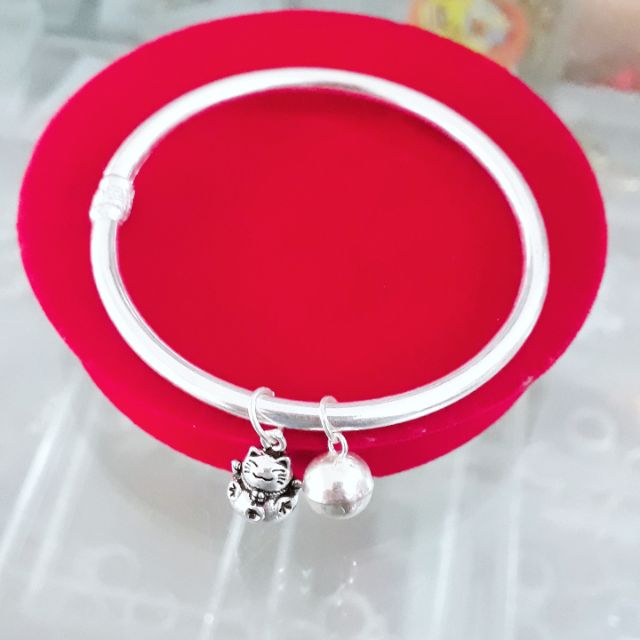 Kiềng tay mix mèo thần tài, chuông bạc ta