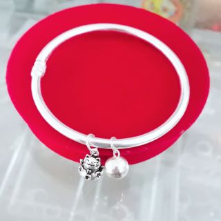 Kiềng tay mix mèo thần tài, chuông bạc ta