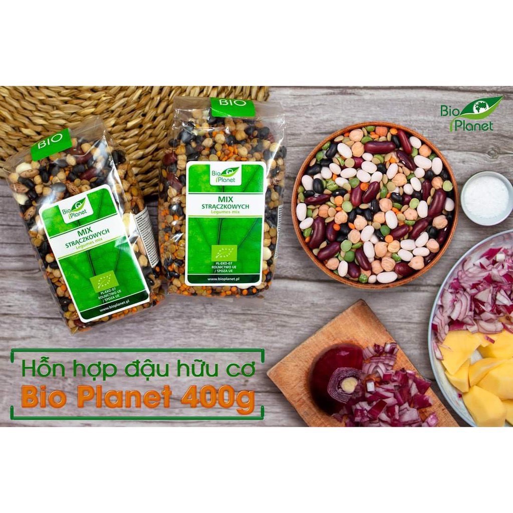 Đậu hạt hữu cơ tổng hợp hãng Bio Planet Ba Lan nấu cháo, đồ ăn dặm cho bé
