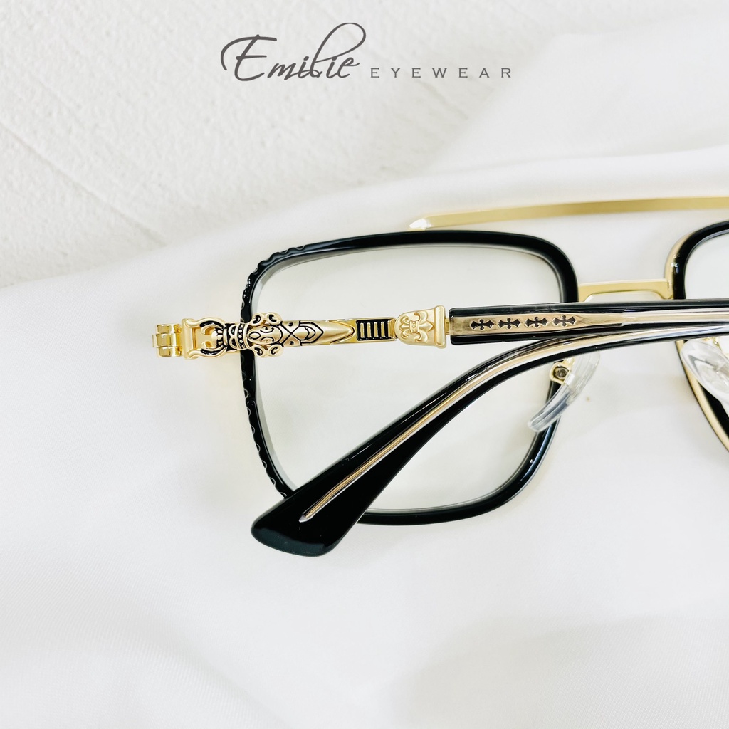 Gọng kính vuông nam nữ hai cầu chắc chắn Emilie eyewear phụ kiện thời trang chr.ome