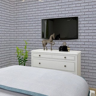 DECAL 1M giấy dán tường khổ 45cm có sẵn keo dán - GẠCH XÁM 3D RR13