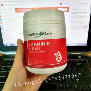 Viên uống Vitamin E Healthy Care 500IU của Úc - mẫu mới