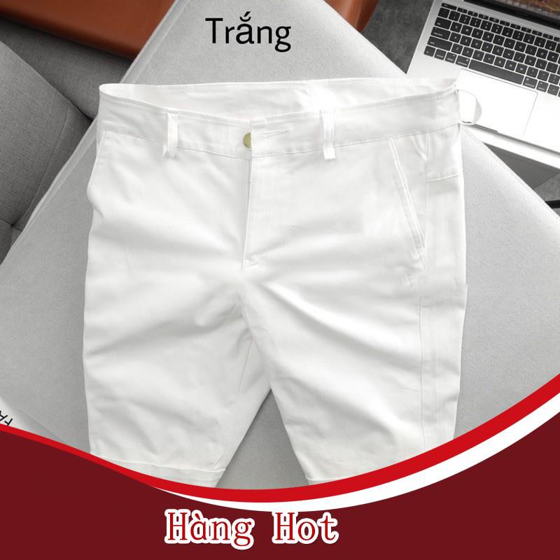 Quần sọt nam, quần ngố nam kaki trắng co giãn cao cấp Hàn Quốc chất vải kaki co giãn mặc thoải mái H3