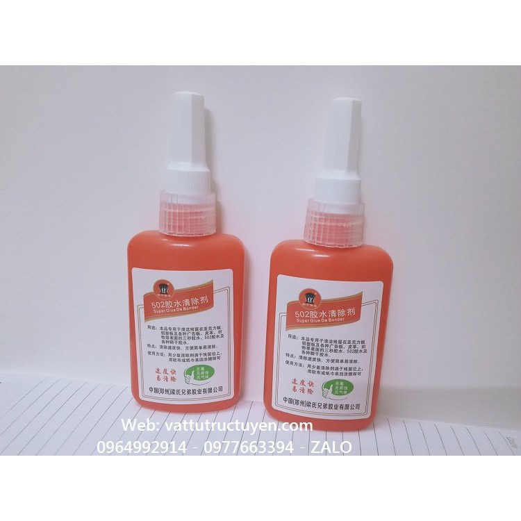 Nước tẩy keo 502 trên mica và alu không để lại vết keo
