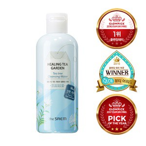 Nước tẩy trang chiết xuất Tràm Trà The Saem Healing Tea Garden Tea Tree Cleansing Water 300ml dành cho da dầu, da mụn