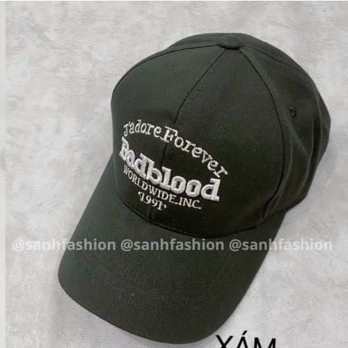 Mũ lưỡi trai thêu chữ Badblood Nón kết chất kaki cao cấp thời trang form unisex nam nữ_ SÀNH FASHION