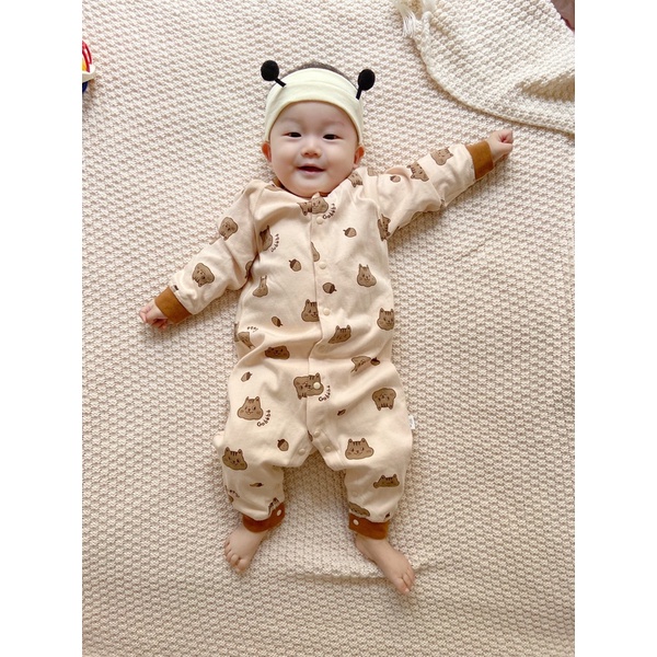 Body dài tay cho bé trai bé gái mẫu Quần áo trẻ em họa tiết chú sóc đáng yêu cho trẻ từ 3-12kg