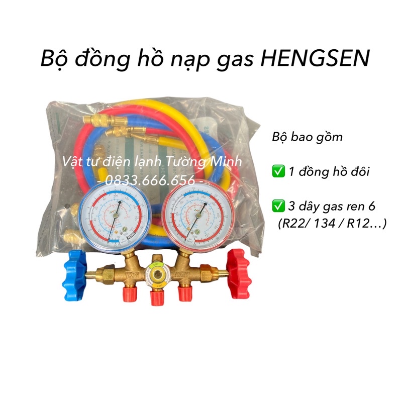 Bộ đồng hồ nạp Gas tủ lạnh, điều hoà (bộ đồ nghề cho thợ điện lạnh) nạp gas r410-r22-r32-r134...