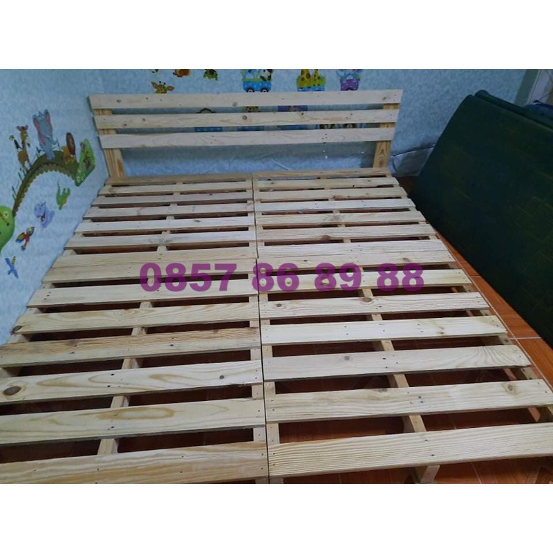 [Giá Xưởng] Giường Pallet Gỗ Thông/ Giường Ngủ Pallet Gỗ Thông Gấp Gọn / Pallet Kê Nệm 1mx2m - 2mx2m