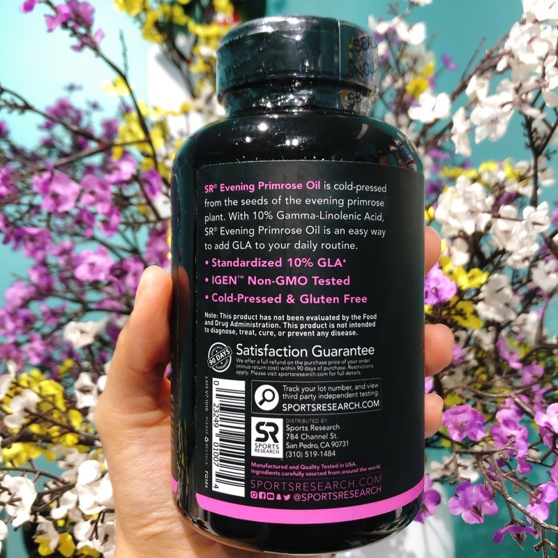 TINH DẦU HOA ANH THẢO- Evening Primrose Oil 1300mg SR hàng nội địa Mỹ 120 viên | Thế Giới Skin Care