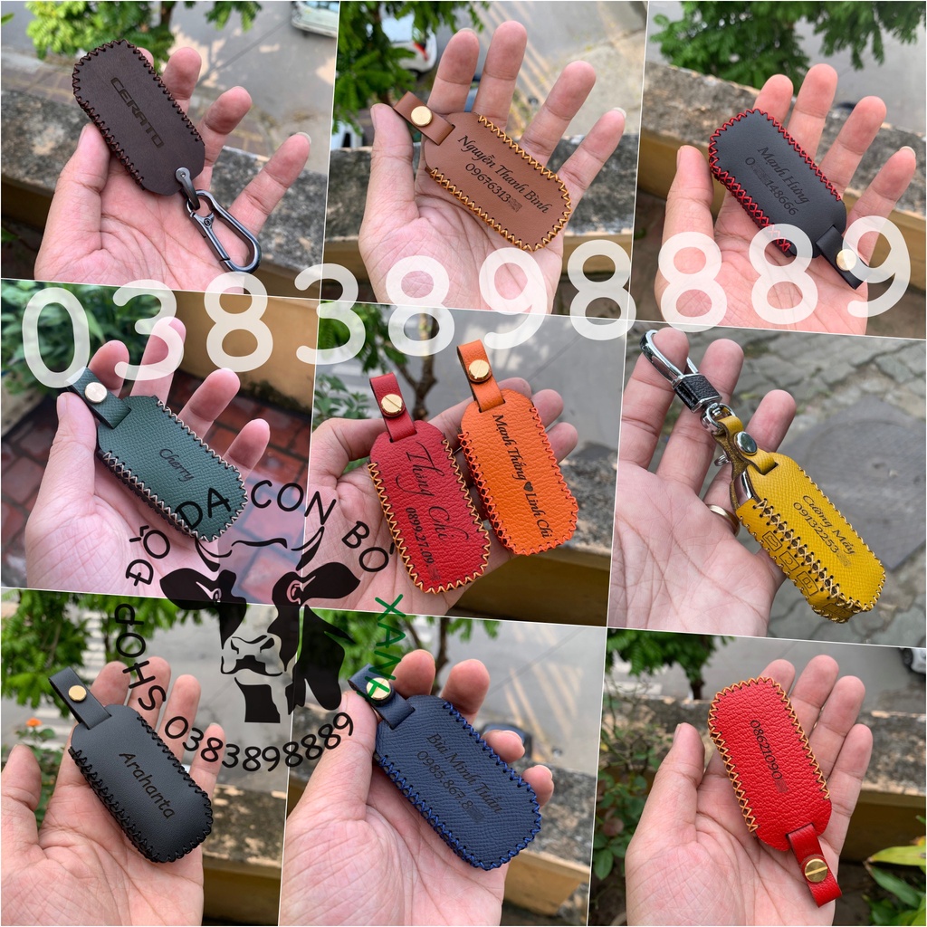 Bao Da Chìa Khoá New KIA K3 2021 Luxury, Premium, K5, New Sportage 2022, Sorento, cerato logo mới handmade Da Thật 010