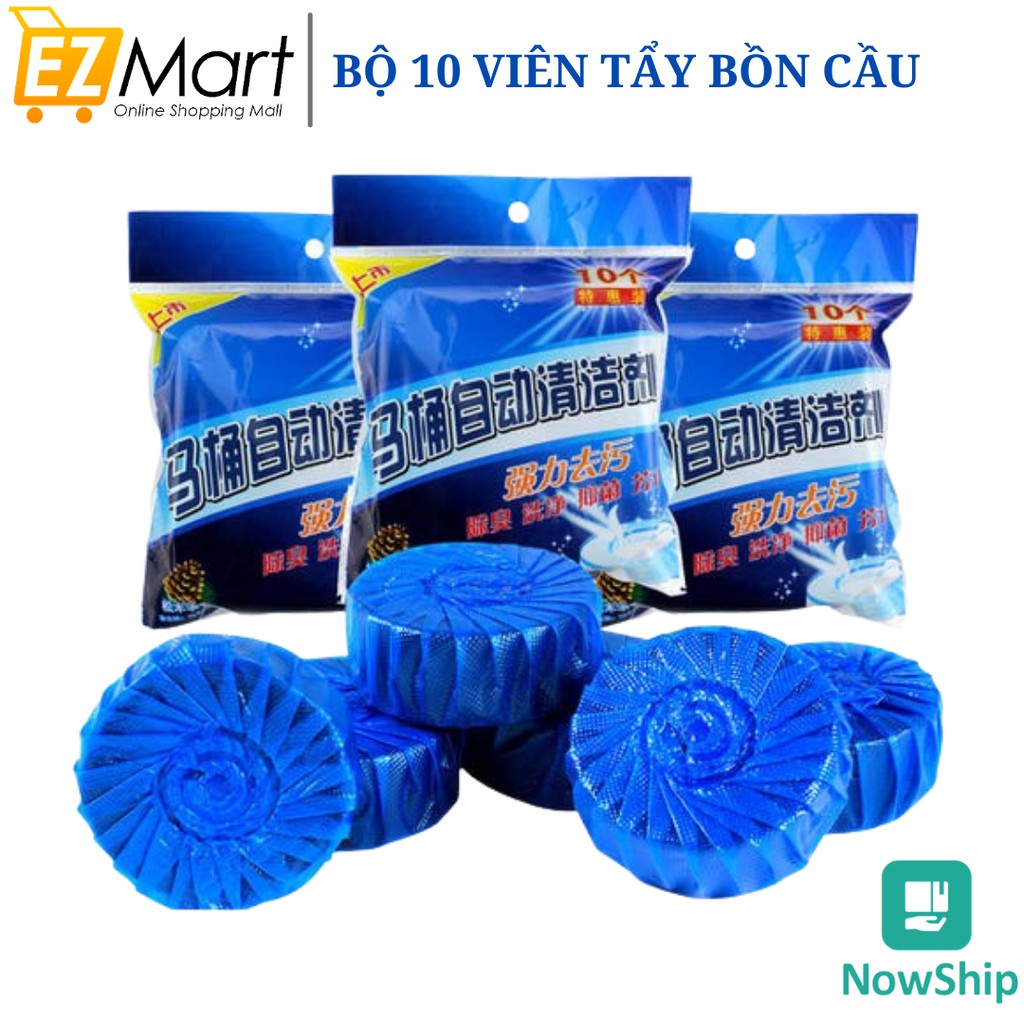 Bộ 10 viên tẩy bồn cầu, khử mùi, diệt khuẩn, tẩy sạch bám bẩn