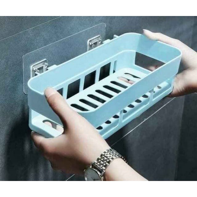 Kệ chữ nhật nhựa dán tường kèm miếng dán siêu chắc ( tuyển khách sỉ)