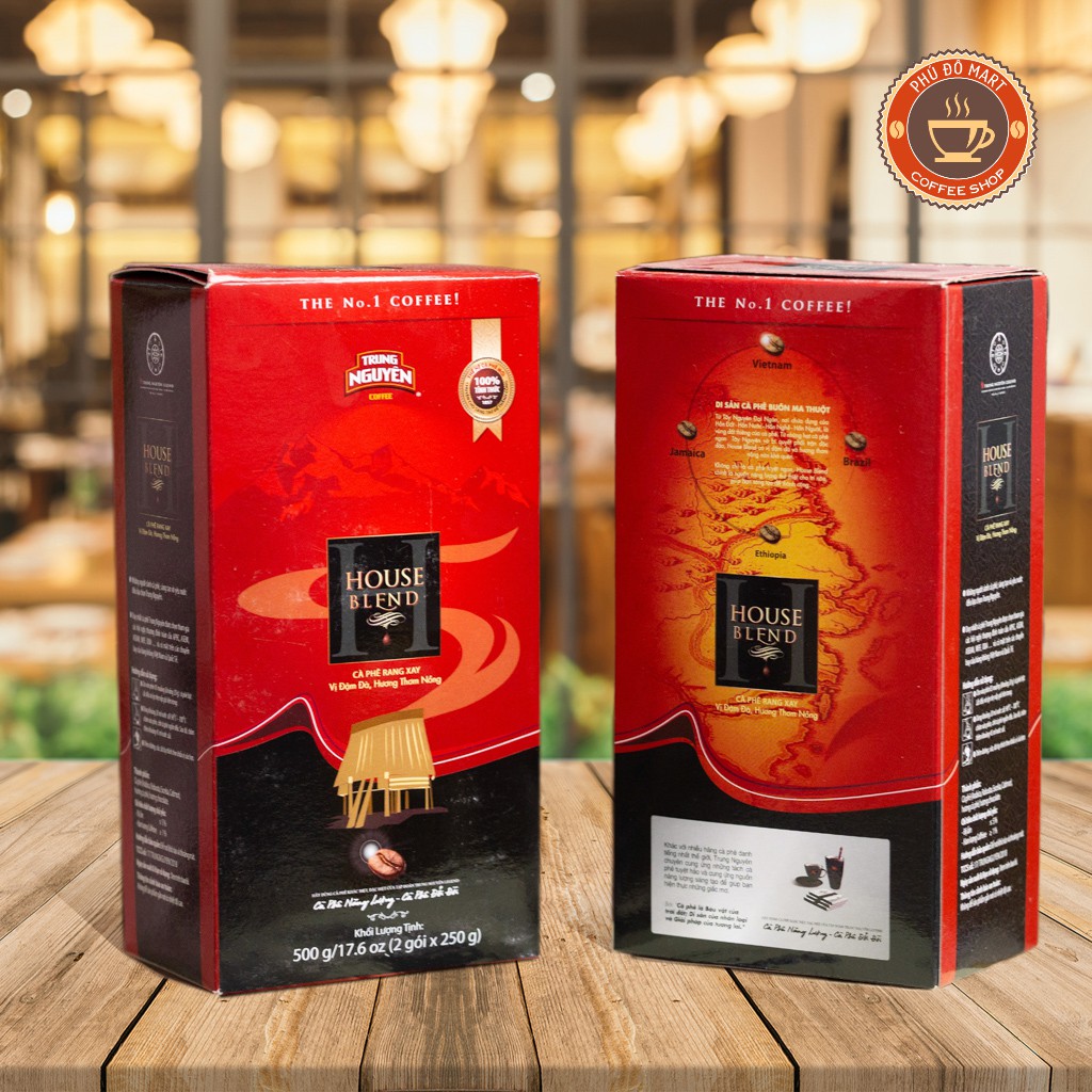 ( Combo 10 Hộp )  Cà Phê Rang Xay Pha Phin  House Blend Trung Nguyên - Hộp 500Gr