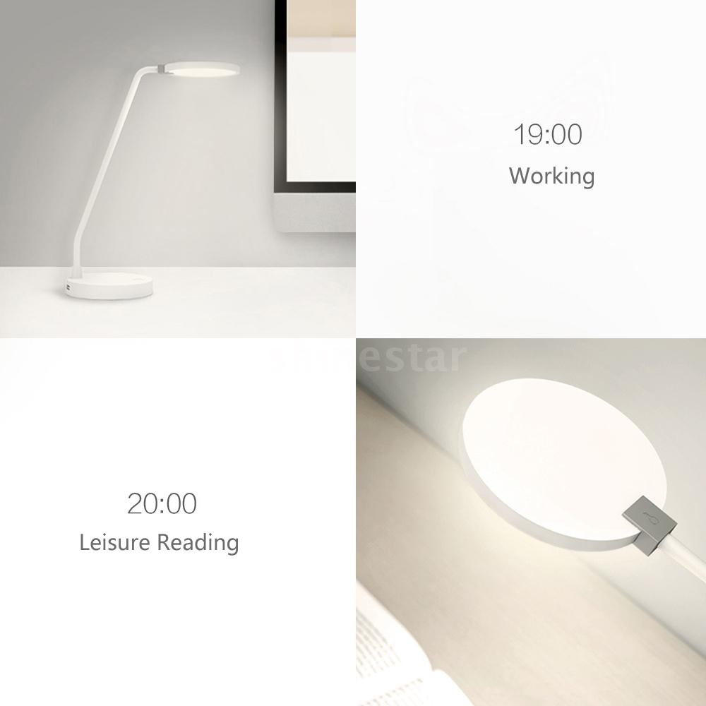 Xiaomi COOWOO U1 LED Desk Lamp Smart Table Bedside Lamp Eye Protection Light Adjustable 4000mAh Power 2USB Mobile P