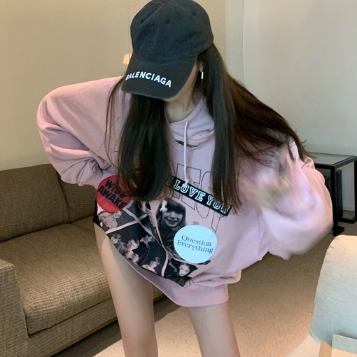 Áo Hoodie Form Rộng Thời Trang Năng Động Cho Nữ