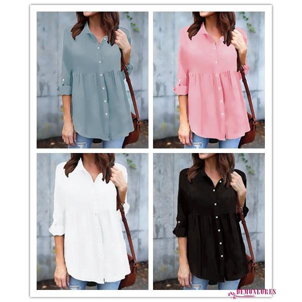 Áo chiffon tay lửng dáng rộng cho nữ