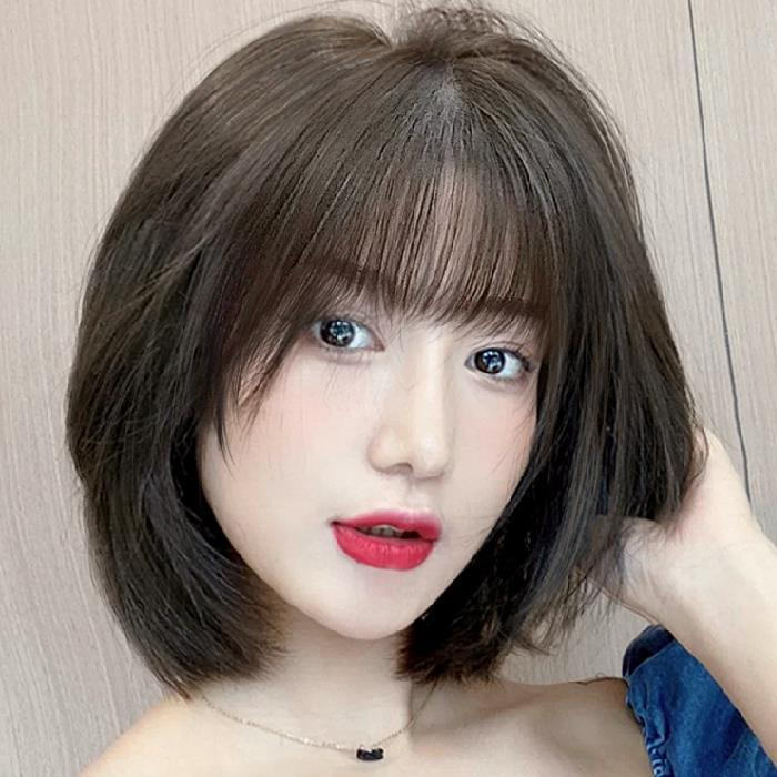 Bộ tóc giả ngắn thẳng tự nhiên thời trang cho nữ