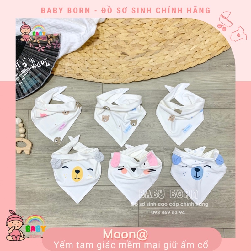 Moon - Yếm/ khăn tam giác tai gấu/ thỏ petit mềm mịn, họa tiết dễ thương cho bé