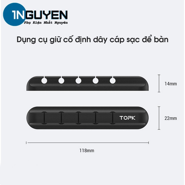 Kẹp cố định dây cáp TOPK ngăn nắp tiện dụng