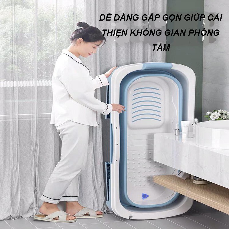 BỒN TẮM GẤP GỌN THÔNG MINH - CHẬU TẮM - DU THUYỀN cho gia đình tắm xông hơi, thư giãn, làm bể bơi cho bé - LB315214