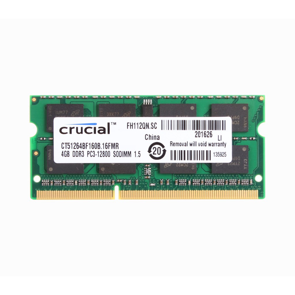 Crucial 2G 4G 8G PC2 PC3 PC3L 5300 6400 8500 10600 12800 DDR2 DDR3 DDR3L 667Mhz 800Mhz 1066Mhz 1333Mhz 1600Mhz DIMM Bộ Nhớ RAM Laptop