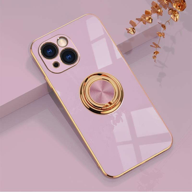 Ốp Điện Thoại Silicon Chống Sốc Có Vòng Đỡ Mạ Sang Trọng Cho iPhone 13 12 11 Pro Max XR XS Max X 8 7 Plus SE 2020