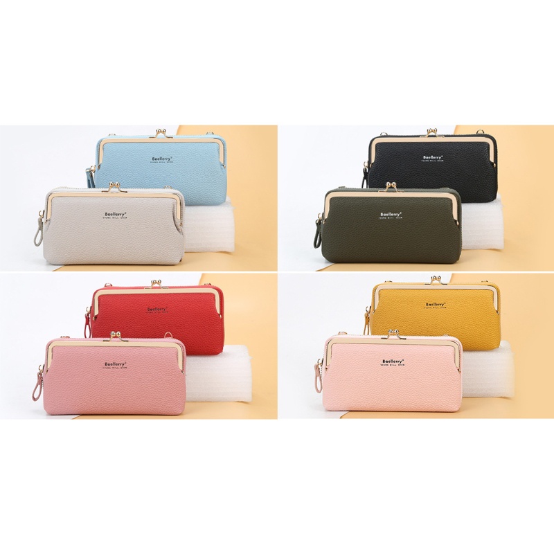 Ví Da PU Dáng Dài Có Ngăn Đựng Thẻ Tiện Dụng Cho Nữ