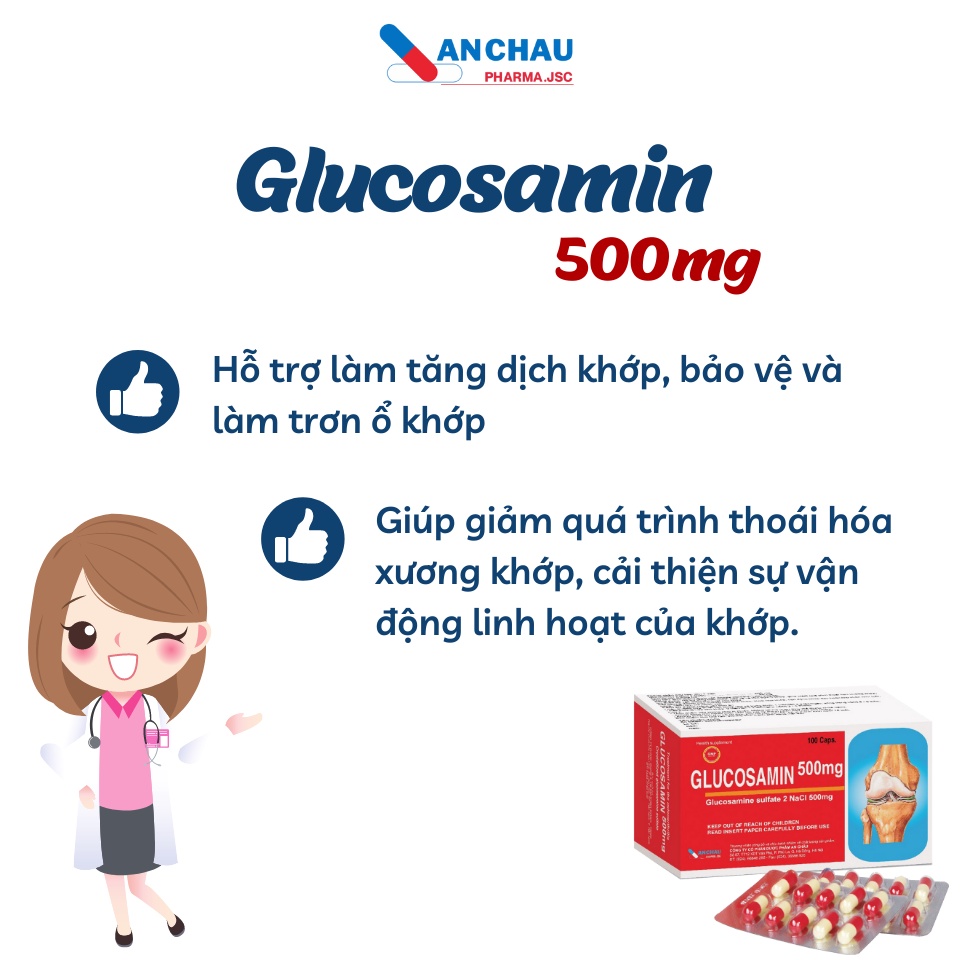 Glucosamin 500  - tái tạo sụn khớp, giúp xương chắc khỏe