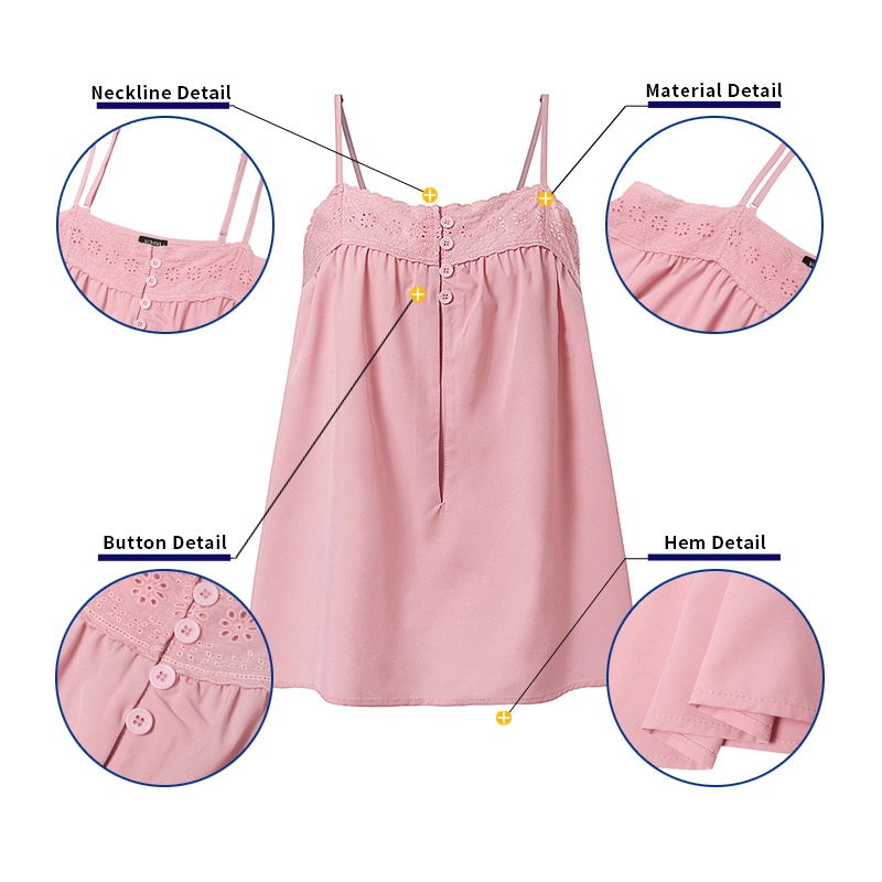 Áo tanktop VONDA màu trơn phối ren phong cách Hàn Quốc thời trang mùa hè cho nữ