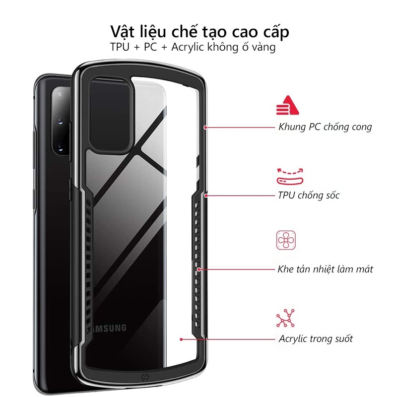 Ốp lưng XUNDD Samsung S20 / S20+ / S20 Ultra Mặt lưng trong, Chống sốc, Cạnh màu