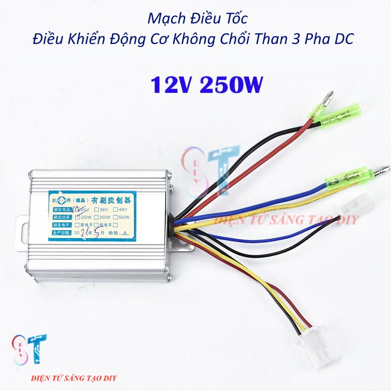 Mạch Điều Tốc 12V 250W Điều Khiển Động Cơ Brushless Không Chổi Than 3 Pha DC, IC Điều Tốc Xe Đạp Điệ