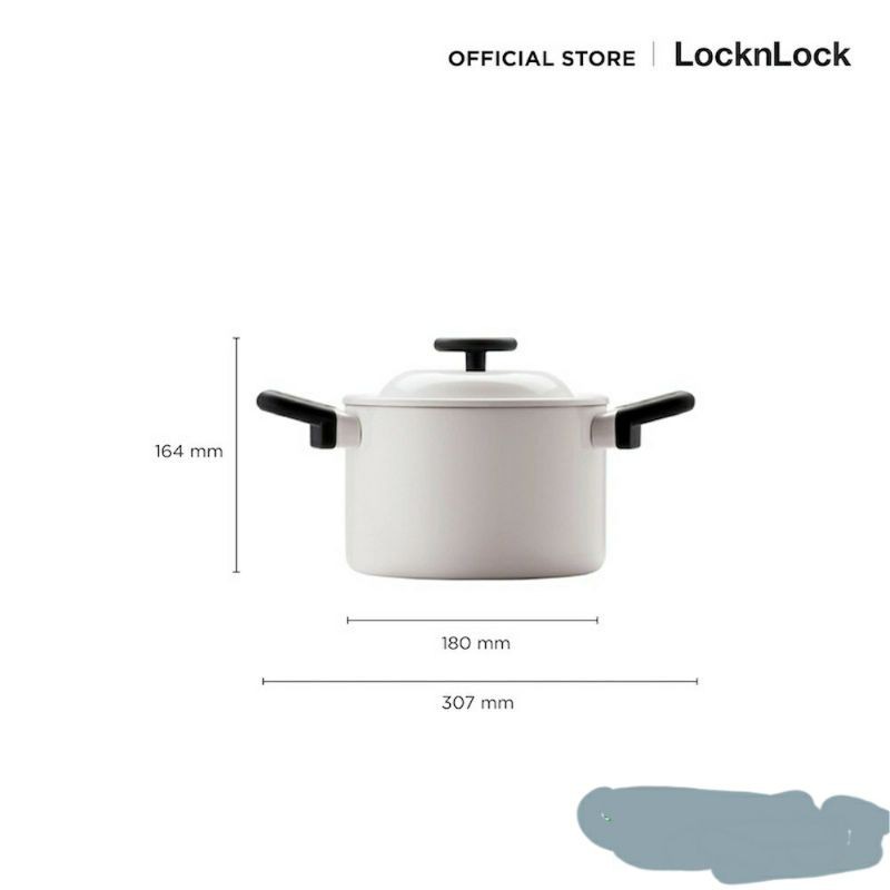 Nồi Decor Lock&Lock 18cm 2 tay cầm LDE1182IH màu trắng sữa (hàng chính